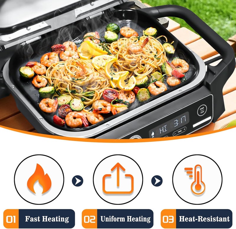 GRISUN Cast Iron Griddle XSKGRDPLT for Ninja Woodfire Grills OG700 Series, Outdoor Flat Top Griddle Plate, Ninja OG701 Griddle Pan with Oil Hole, Grill Accessories - Image 4